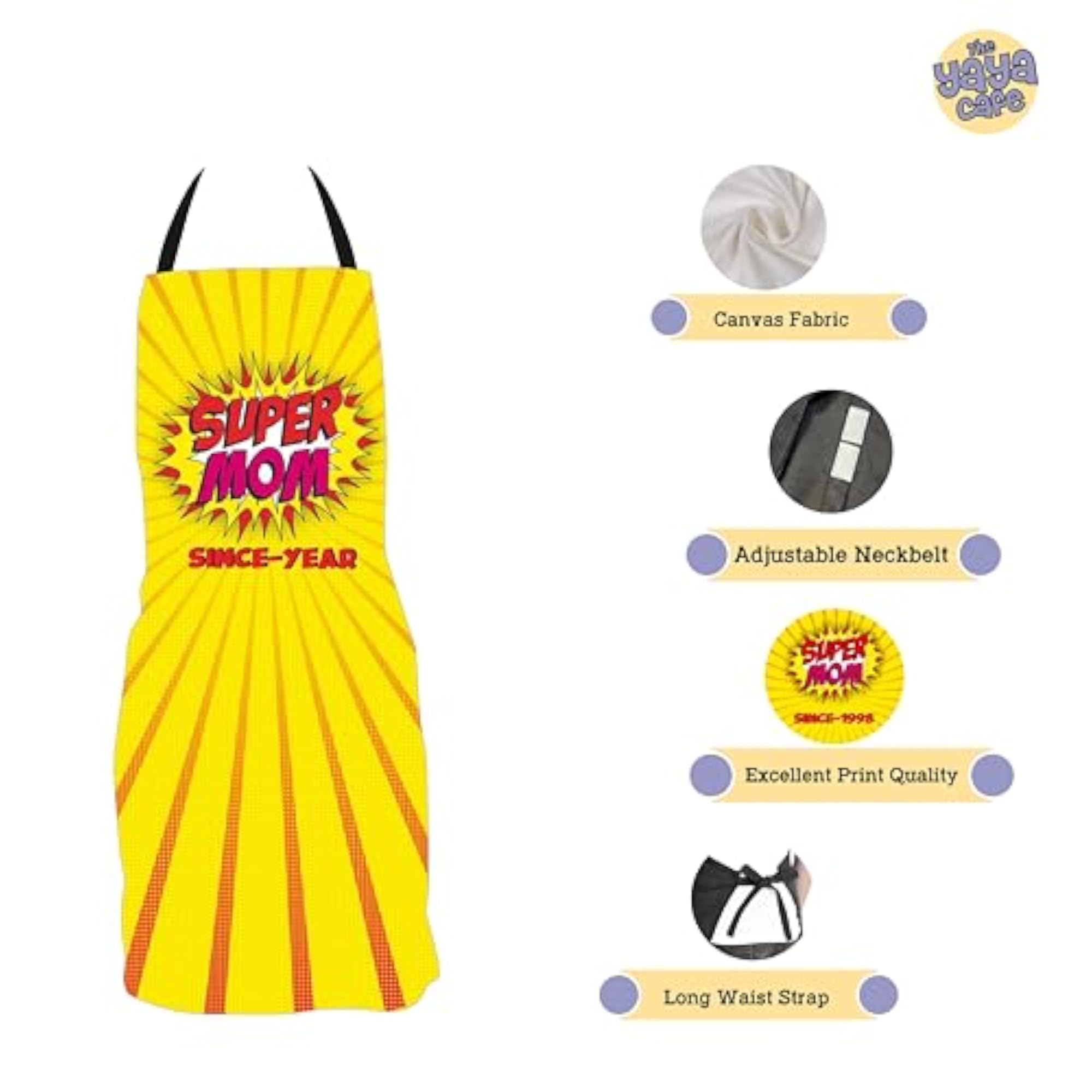 Adjustable Canvas Apron, Kitchen Gift for Mothers